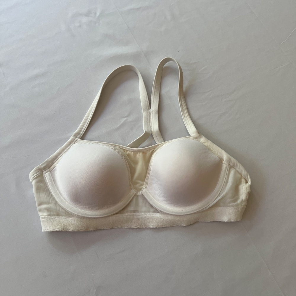 Victoria's Secret VSX Sport Bra Padded Racerback White Sz L - Picture 2 of 10